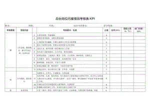 总台岗位月度绩效考核表KPI.docx