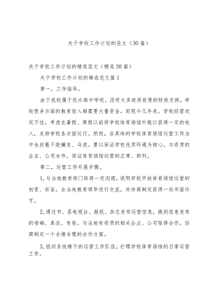 关于学校工作计划的范文（30篇）.docx