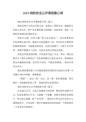 2023消防安全公开课观看心得.docx