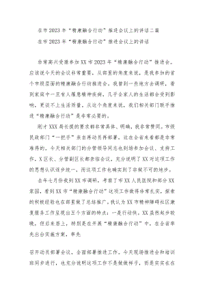 在市2023年“精康融合行动”推进会议上的讲话二篇.docx