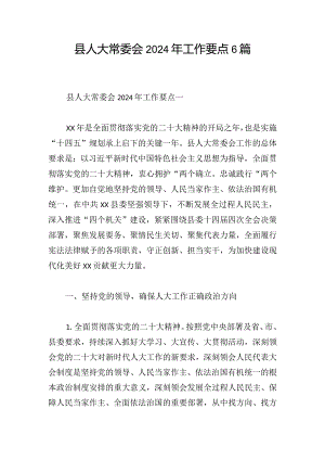 县人大常委会2024年工作要点6篇.docx