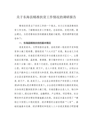 关于东海县精准扶贫工作情况的调研报告.docx