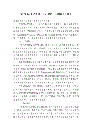 整治形式主义官僚主义方面存在的问题【6篇】.docx