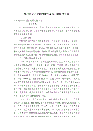 乡村振兴产业项目策划实施方案集合6篇.docx