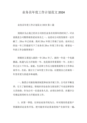 业务员年度工作计划范文2024.docx