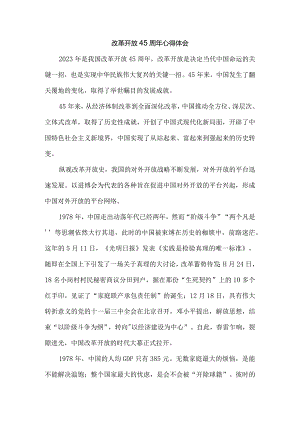 改革开放45周年心得体会 二.docx