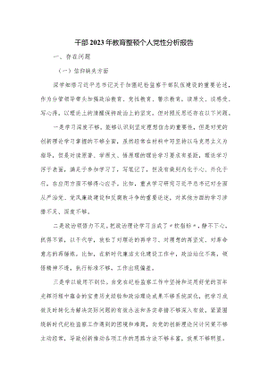 干部在2023年教育整顿个人党性分析报告.docx