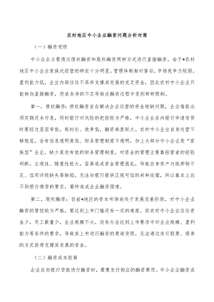 农村地区中小企业融资问题分析对策.docx