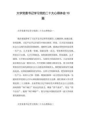 大学党委书记学习党的二十大心得体会10篇.docx