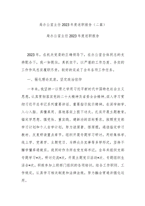 局办公室主任2023年度述职报告(二篇).docx