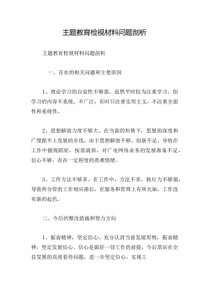 主题教育检视材料问题剖析.docx