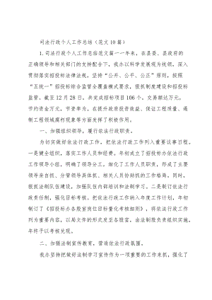 司法行政个人工作总结（范文10篇）.docx