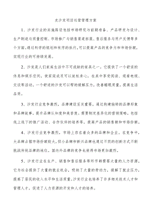 皮沙发项目运营管理方案.docx