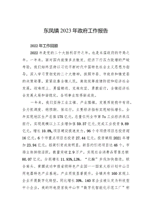 东凤镇2023年政府工作报告（20230224）.docx