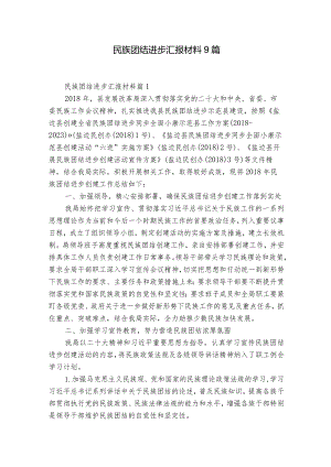 民族团结进步汇报材料9篇.docx