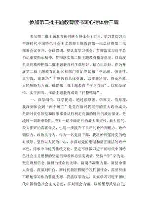 参加第二批主题教育读书班心得体会三篇.docx