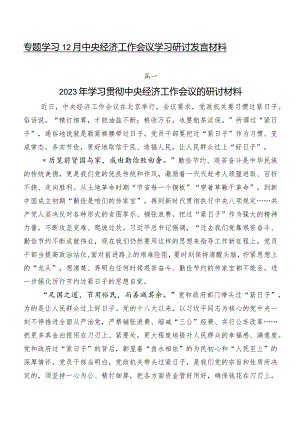 专题学习12月中央经济工作会议学习研讨发言材料.docx