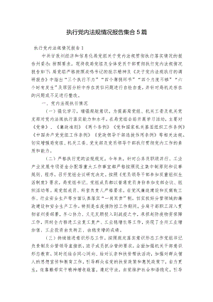执行党内法规情况报告集合5篇.docx