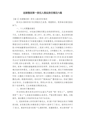 巡察整改第一责任人落实责任情况六篇.docx