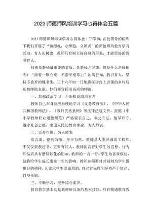 2023师德师风培训学习心得体会五篇.docx