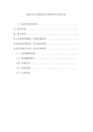 医院五年发展规划总体原则与总体目标.docx