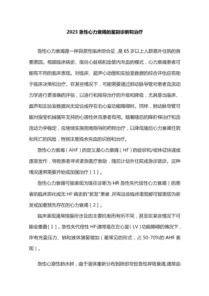 2023急性心力衰竭的鉴别诊断和治疗.docx