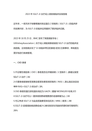 2023年SGLT-2i治疗成人肾脏病临床实践指南.docx