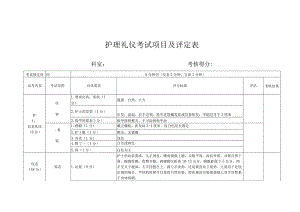护理礼仪考试项目及评定表.docx
