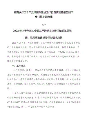 在有关2023年党风廉政建设工作自查情况的报告附下步打算9篇合集.docx