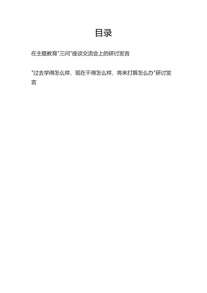 “学思想、强党性、重实践、建新功”三问“过去学得怎么样、现在干得怎么样、将来打算怎么办”专题研讨发言2篇.docx