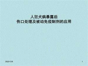 人狂犬病暴露后伤口处理及被动免疫制剂的应用.ppt