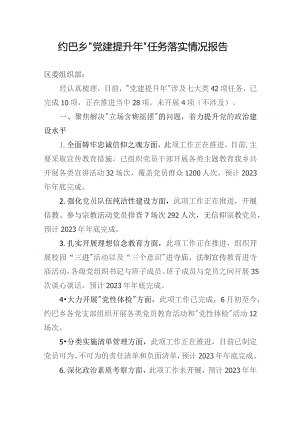 约巴乡“党建提升年”任务落实情况报告.docx