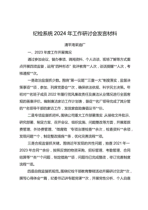 纪检系统2024年工作研讨会发言材料.docx