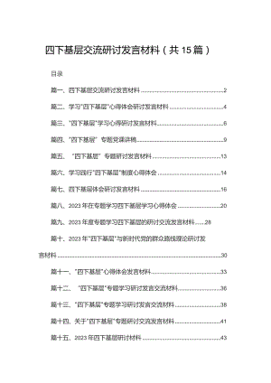 四下基层交流研讨发言材料15篇供参考.docx