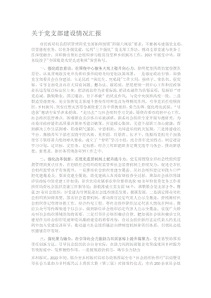 关于党支部建设情况汇报.docx