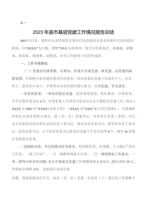 2023年度党建工作推进情况汇报包含下步工作思路（七篇）.docx