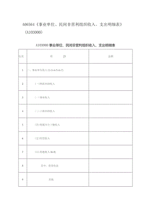 A06564《事业单位、民间非营利组织收入、支出明细表》（A103000）.docx