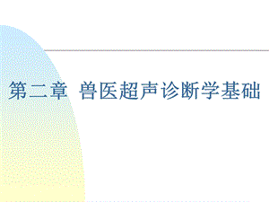 第二章兽医超声诊断..ppt