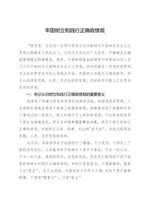 讲稿：牢固树立和践行正确政绩观.docx