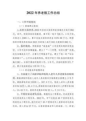 2022年养老股工作总结.docx