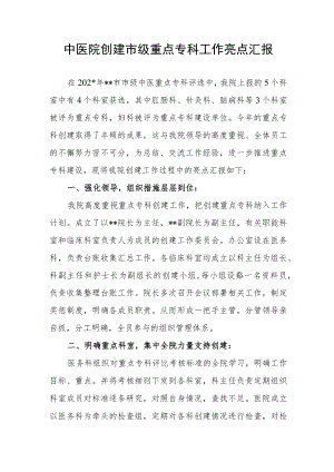 中医院创建市级重点专科工作亮点汇报.docx