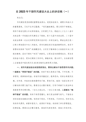 （2篇）在2023年干部作风建设大会上的讲话稿.docx