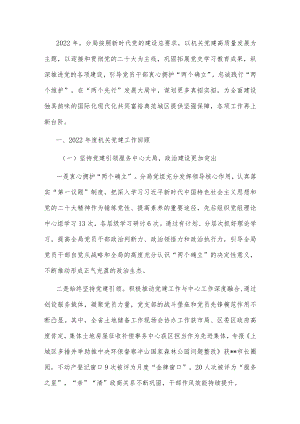 某分局2022年度党建工作总结.docx