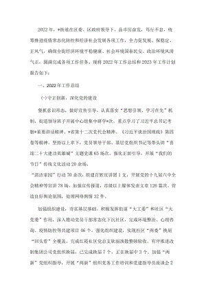 街道2022年工作总结及工作计划.docx