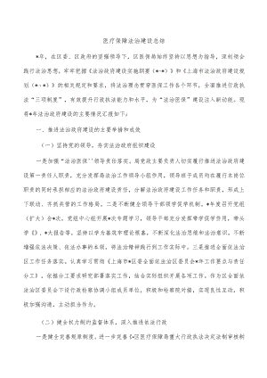 医疗保障法治建设总结.docx