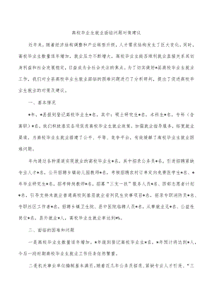高校毕业生就业面临问题对策建议.docx