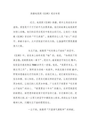 热播电视剧《狂飙》观后有感4篇.docx