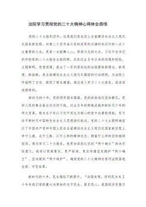 法院学习贯彻党的二十大精神心得体会感悟参考范文3篇（八）.docx