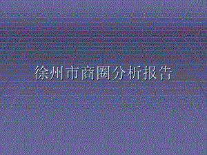 徐州商圈分析报告.ppt