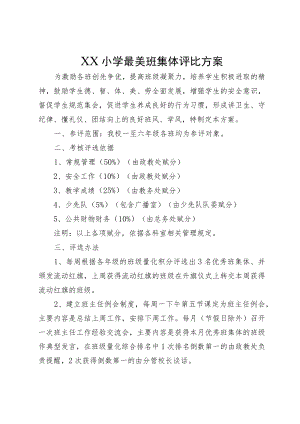 XX小学最美班集体评比方案.docx